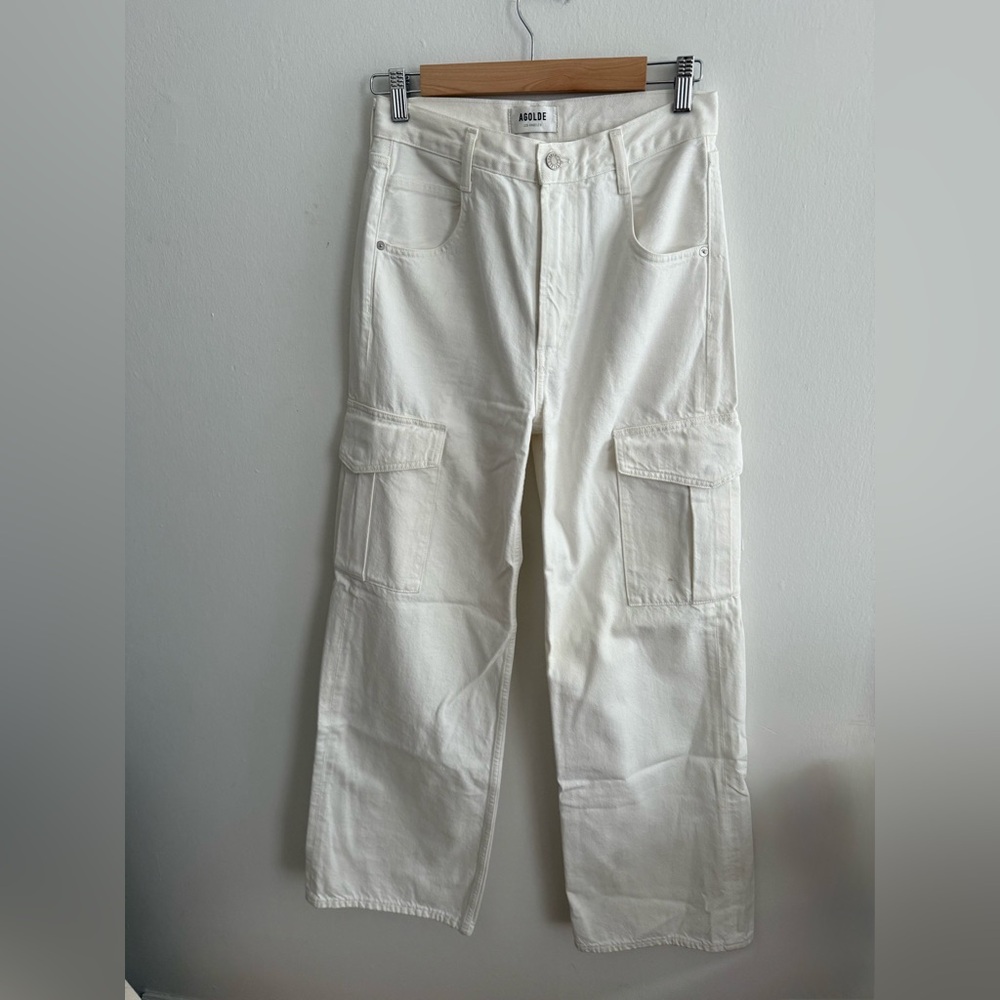 Agolde Women’s Minka White Cargo Denim Pants